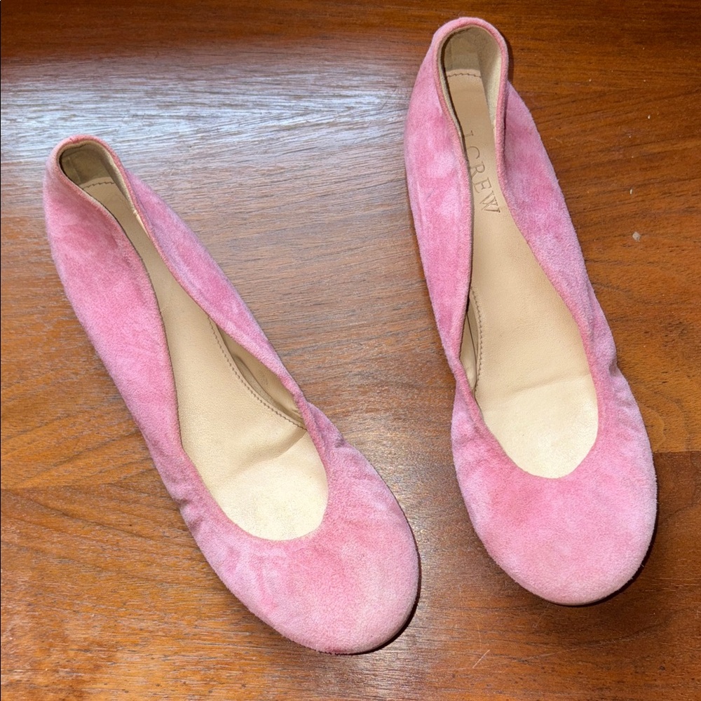 J. Crew Blush Suede CeCe Ballet Flats; sz 7